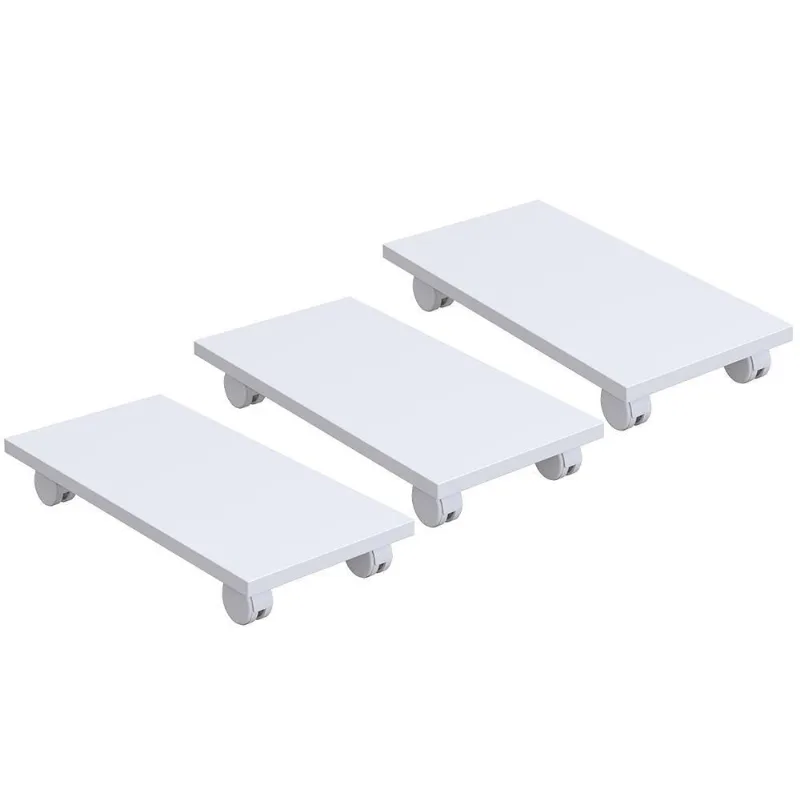 Kit 03 Suportes Para Cpu Com Rodízios Cyber L03 Branco