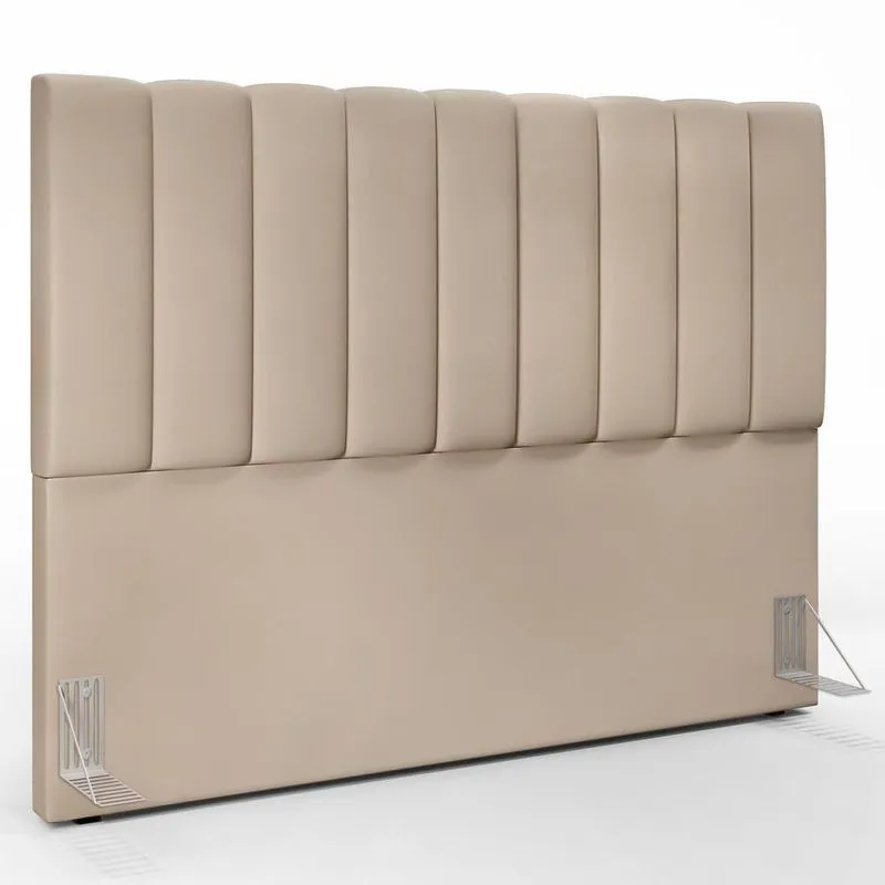 Cabeceira Cama Box Casal King 195 Cm Dália W01 Suede Bege