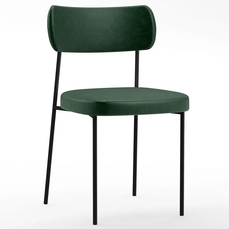 Cadeira Decorativa Estofada Para Sala de Jantar Melina F01 Couríssimo Verde Musgo - Lyam Decor