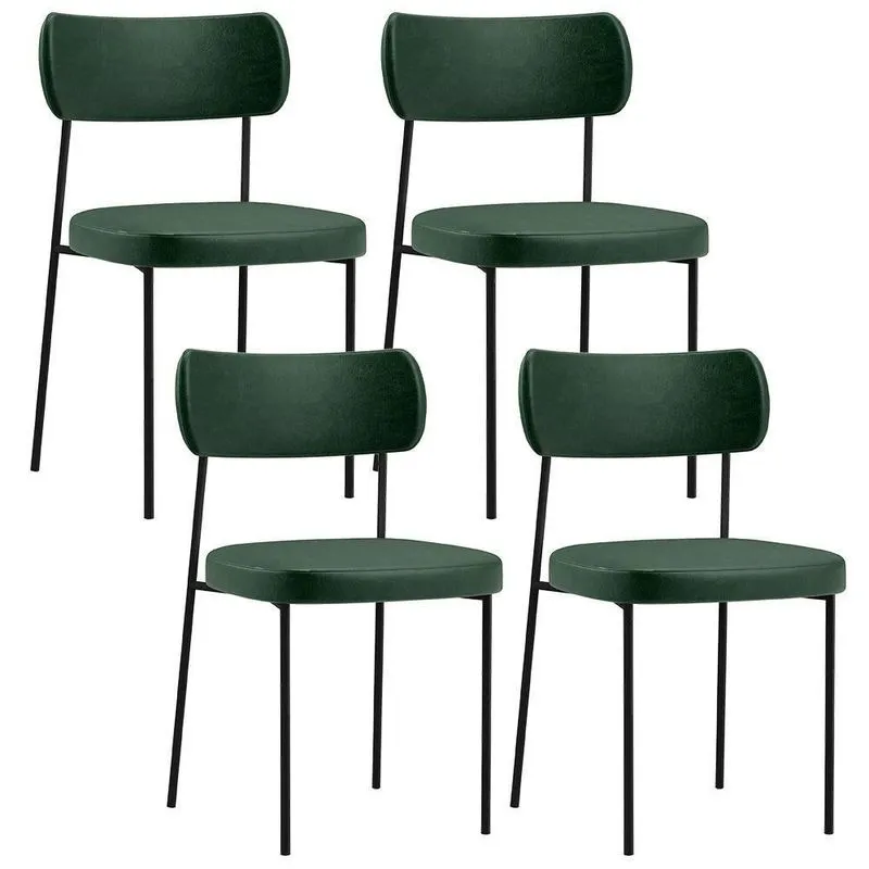 Kit 04 Cadeiras Estofada Para Couríssimo Verde Musgo