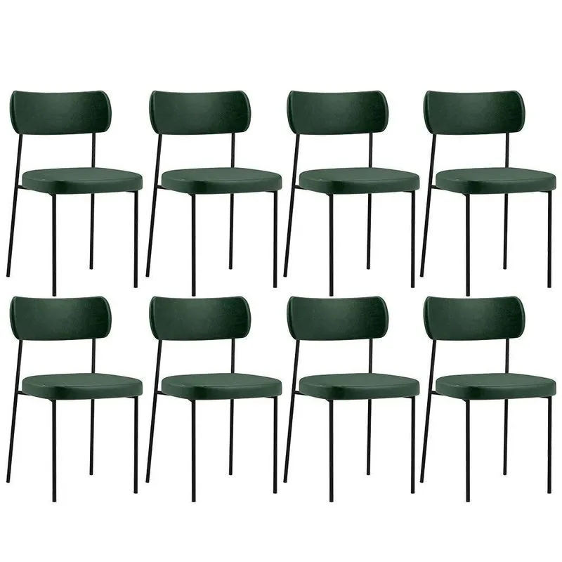 Kit 08 Cadeiras Estofada Para Couríssimo Verde Musgo