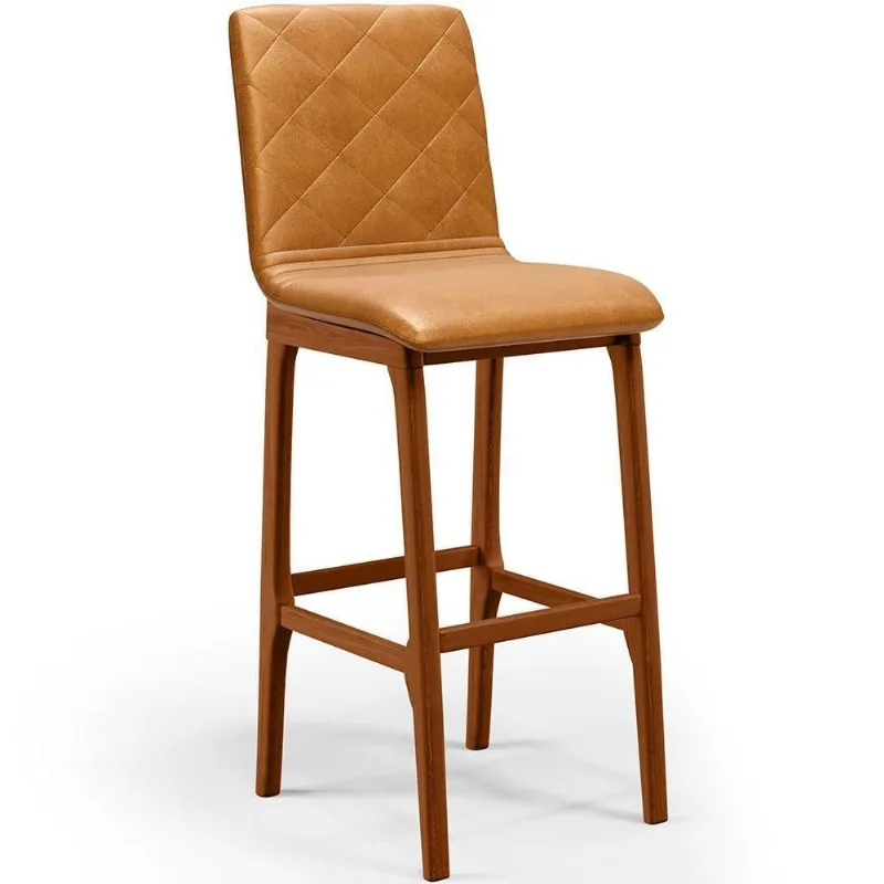 Banqueta Alta Cozinha De Jantar Fixa Zoe B04 Whisky - Lyam Decor