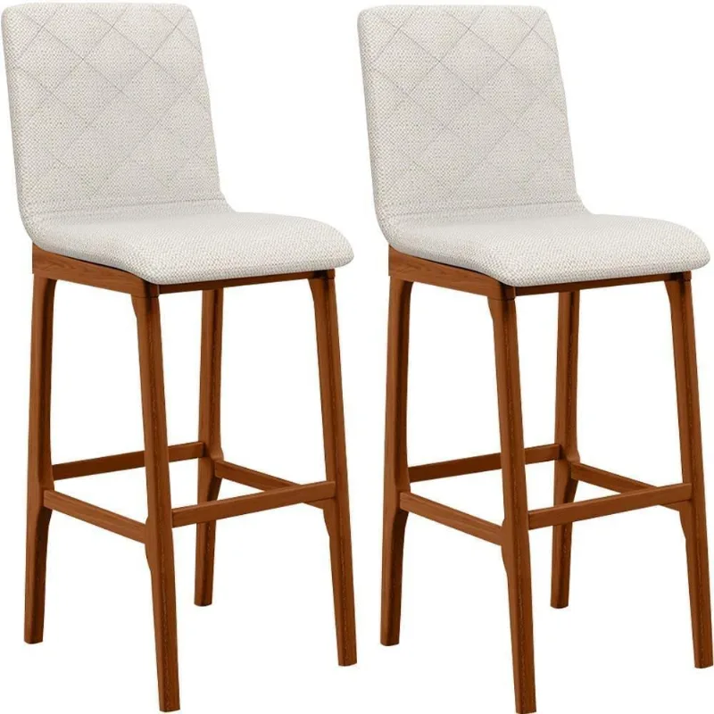 Kit 02 Banquetas Altas Cozinha Zoe B04 Champagne - Lyam Decor