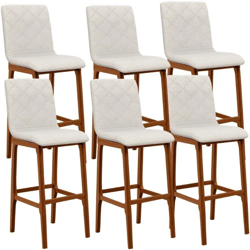 Kit 04 Banquetas Altas Cozinha Zoe B04 Champagne - Lyam Decor