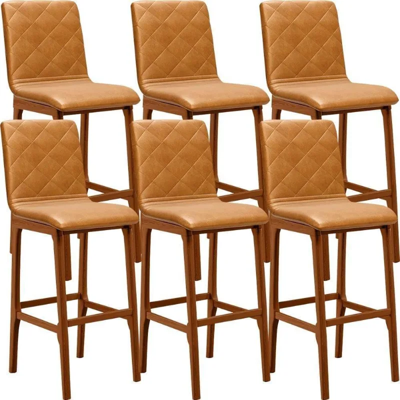 Kit 06 Banquetas Altas Para Cozinha Zoe B04 Whisky - Lyam Decor