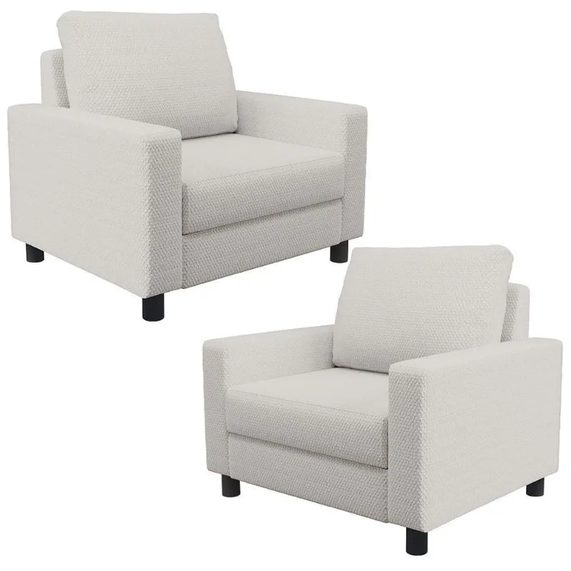 Kit 02 Poltronas Malta Bouclê Cru