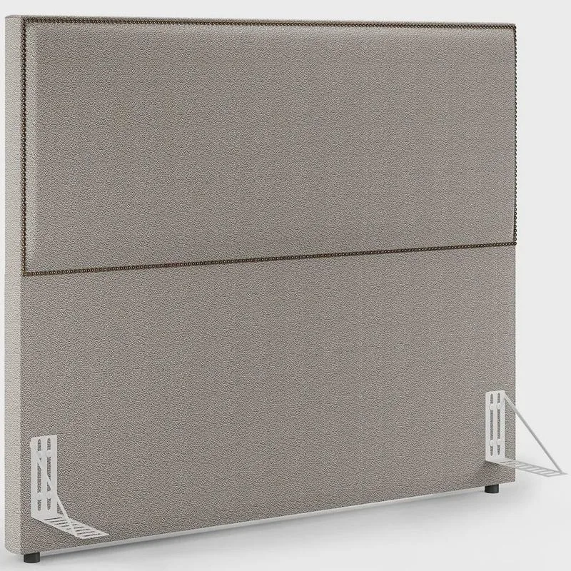 Cabeceira Box Casal Com Tachas 160 cm Vicenza L02 Bouclê Bege - Lyam Decor