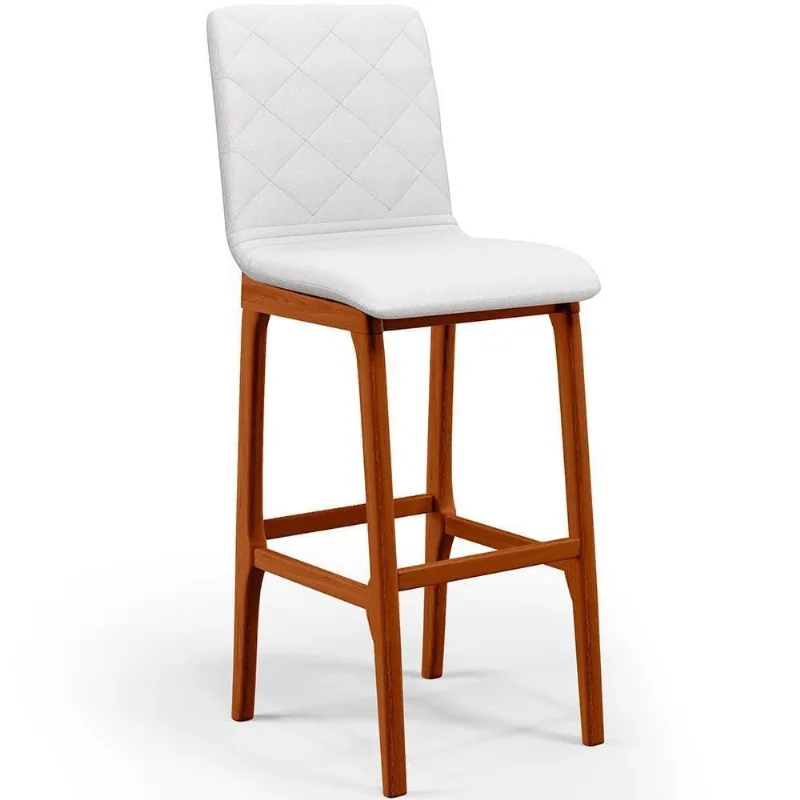 Banqueta Alta Cozinha De Jantar Fixa Zoe B04 Facto Branco - Lyam Decor