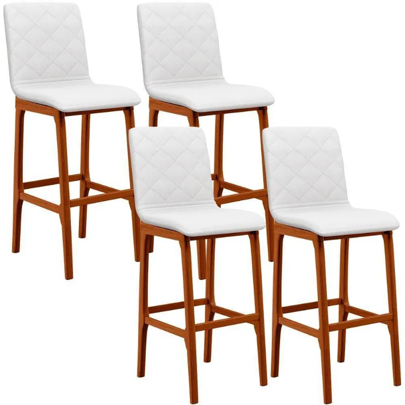Kit 04 Banquetas Altas Zoe Facto Branco - Lyam Decor