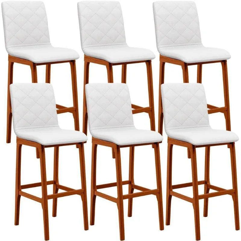 Kit 06 Banquetas Altas Zoe Facto Branco - Lyam Decor