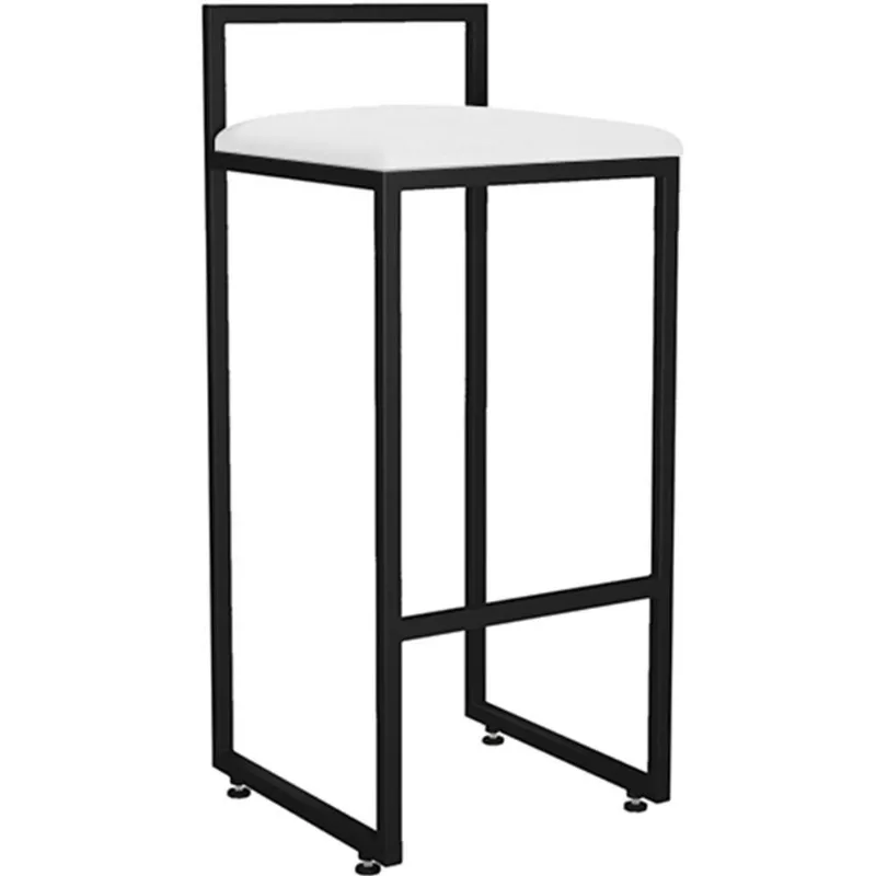 Banqueta Alta Cozinha Hanna L02 Preto Corano Branco - Lyam Decor