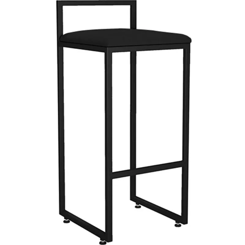 Banqueta Alta Cozinha Hanna L02 Preto Corano Preto - Lyam Decor