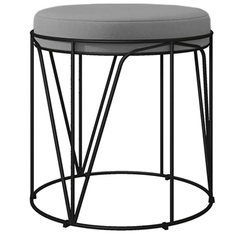Puff Decorativo Aramado Preto Zaya L02 Corano Cinza - Lyam Decor