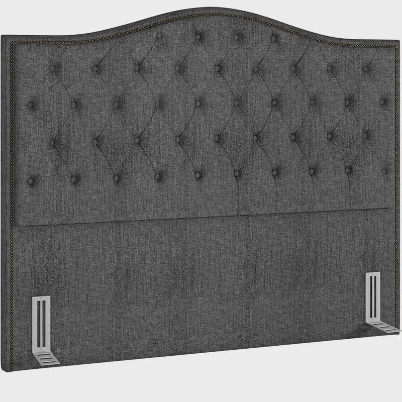 Cabeceira Cama Box Casal Queen 160 cm P05 Grécia Linho Cinza Escuro - Lyam Decor