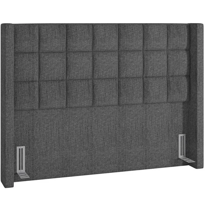 Cabeceira Cama Box Casal Queen 160 cm P05 Paris Linho Cinza Escuro - Lyam Decor