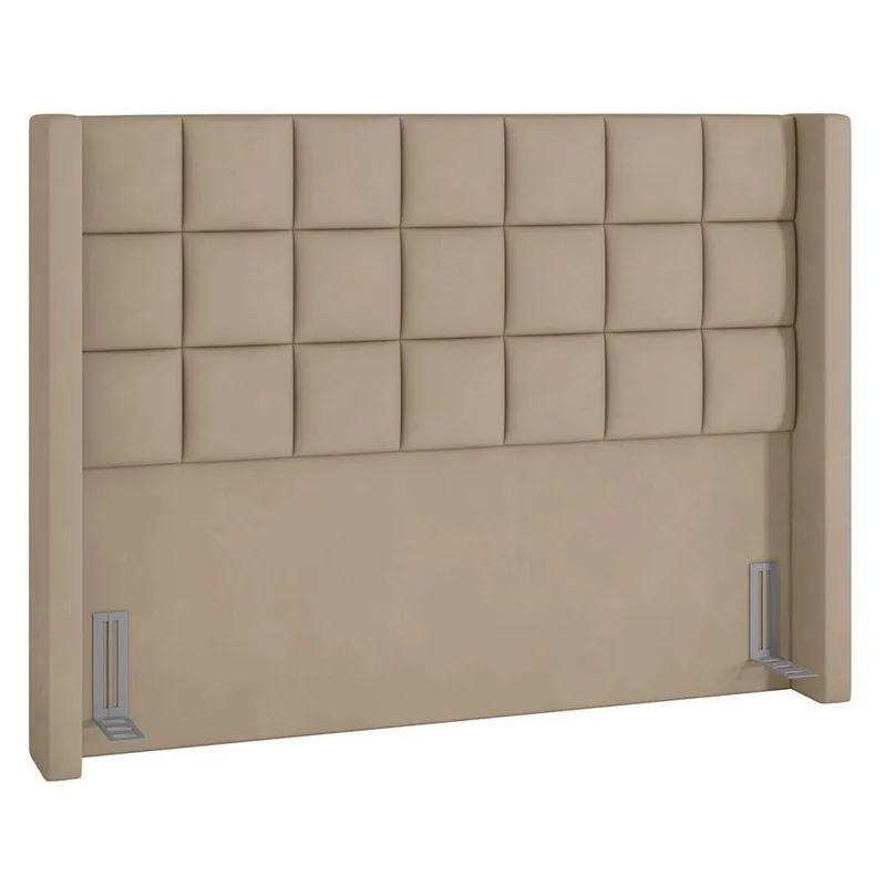 Cabeceira Cama Box Casal Queen 160 cm P05 Paris Veludo Bege - Lyam Decor