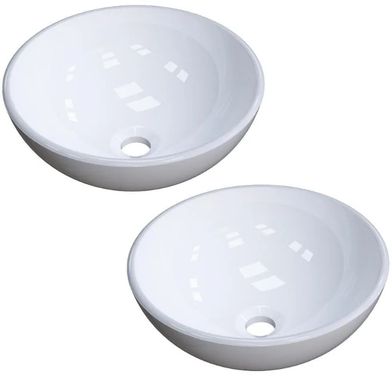 Kit 02 Cubas De Apoio 30cm C01 Banheiro R30W Branco