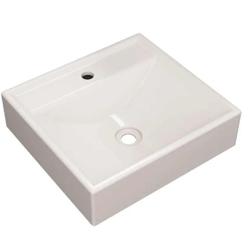 Cuba De Apoio Quadrada Para Banheiro Lavabo C01 Q39W Bege - Lyam Decor