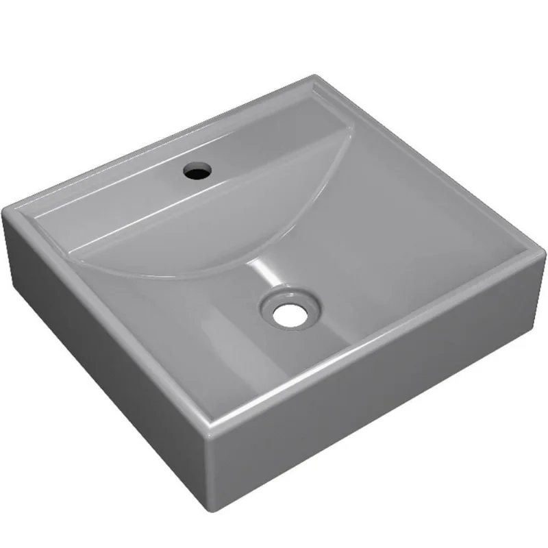 Cuba De Apoio Quadrada Para Banheiro Lavabo C01 Q39W Cinza