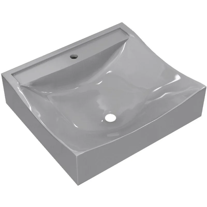 Cuba De Apoio Quadrada Para Banheiro Lavabo C01 Q440 Cinza