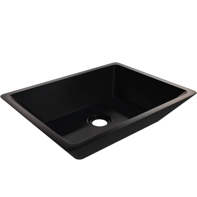 Cuba De Apoio Retangular Para Banheiro Lavabo C01 Rt45 Preto