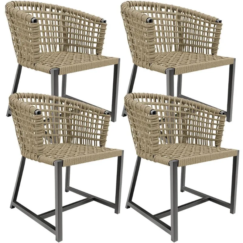 Kit 04 Cadeiras Decorativas Para Área Gourmet Cozinha Corda Náutica Belize D04 Bege - Lyam Decor