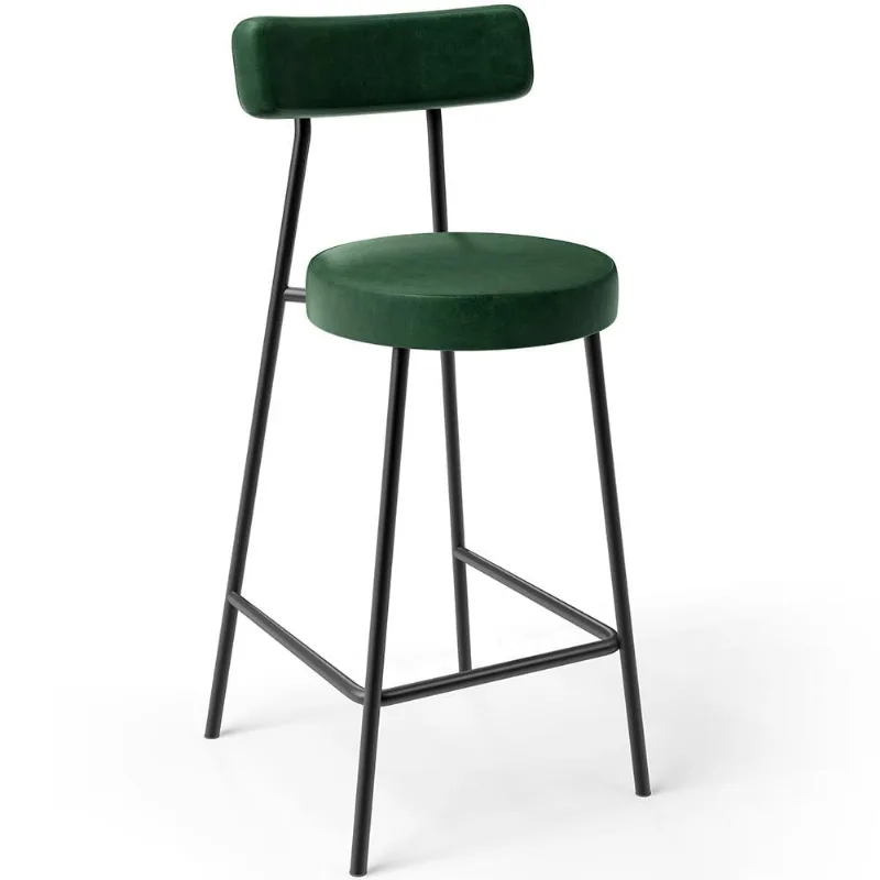 Banqueta Baixa Para Cozinha Sala De Jantar Bancada Milão L02 Facto Verde Musgo - Lyam Decor