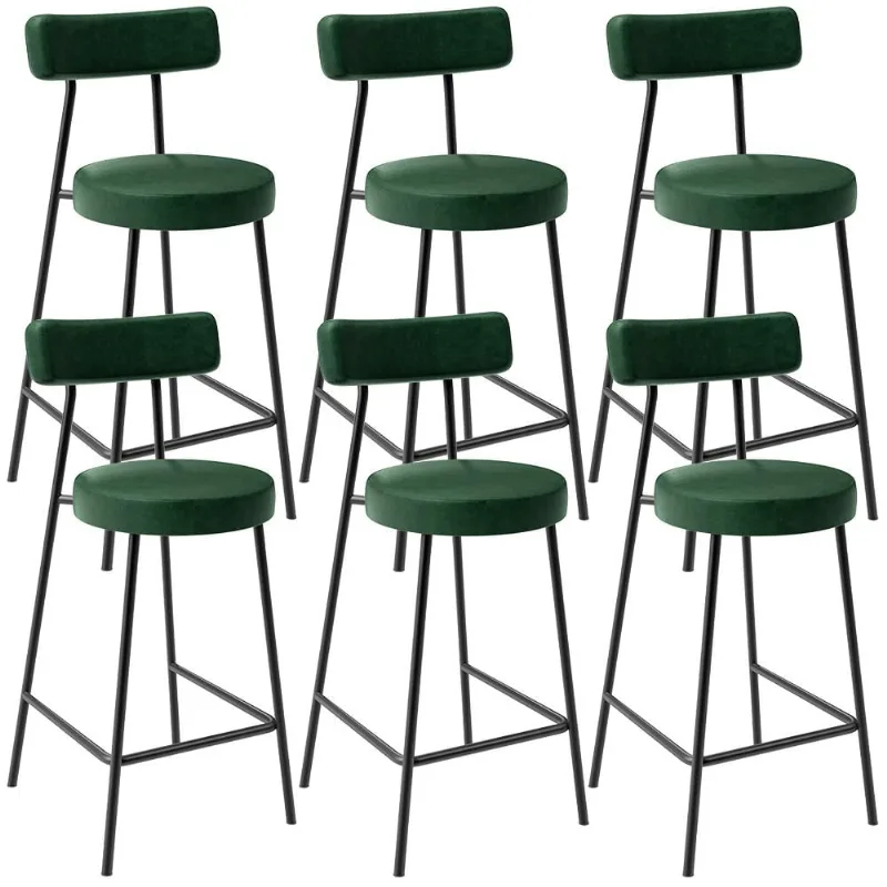 Kit 06 Banquetas Baixa Para Cozinha Sala De Jantar Bancada Milão L02 Facto Verde Musgo - Lyam Decor - Lyam Decor
