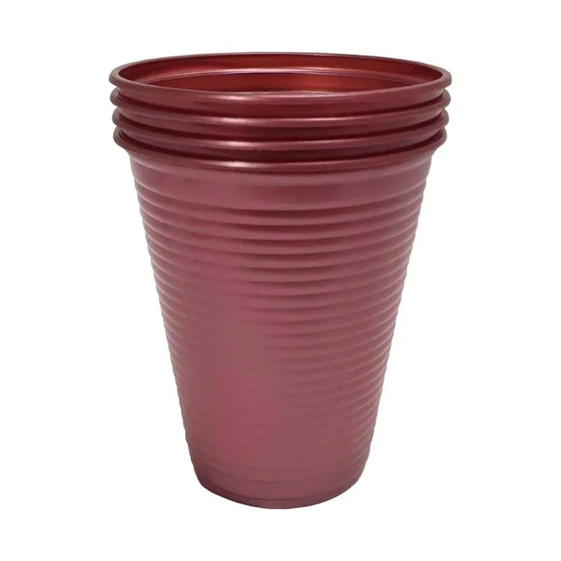Copo Plástico Perolado Vinho Bordô 200ml c/50 - Bello