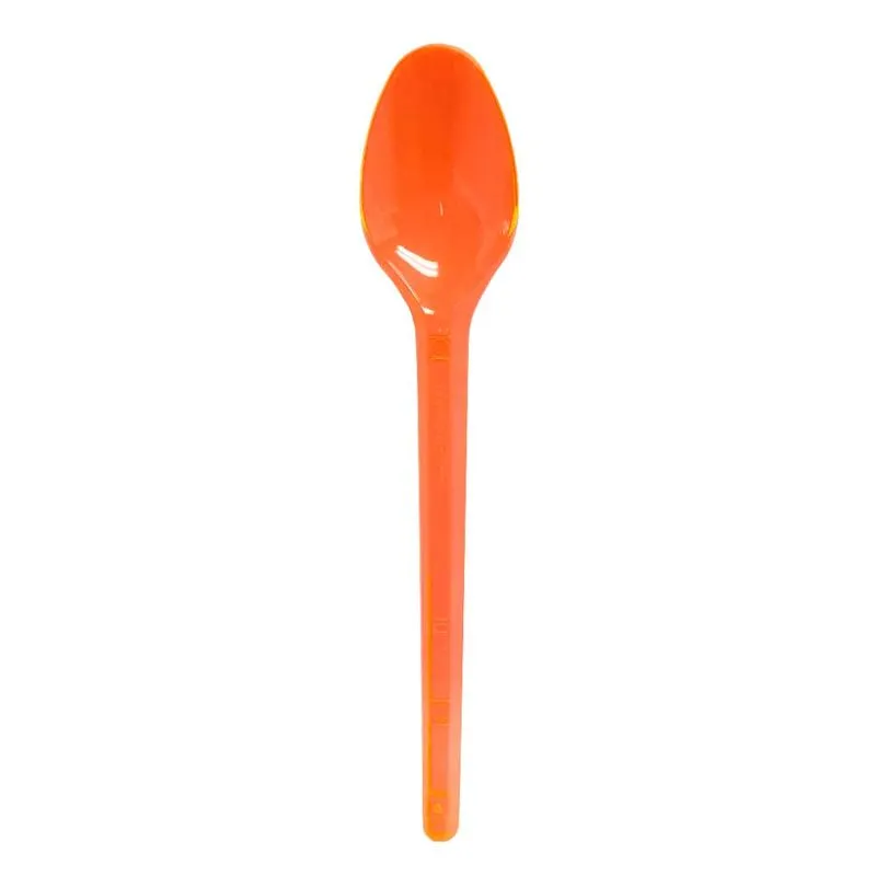 Colher Plástica Sobremesa Neon Laranja c/50 - Bello