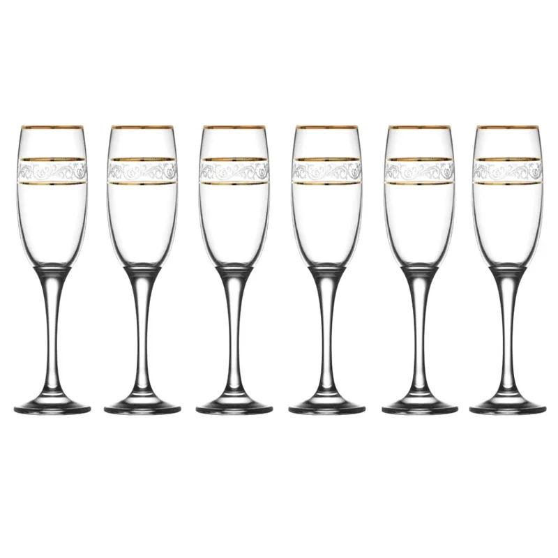 Jogo De Taças Vidro Champanhe 6pcs Luxo Misket Sultan 190ml