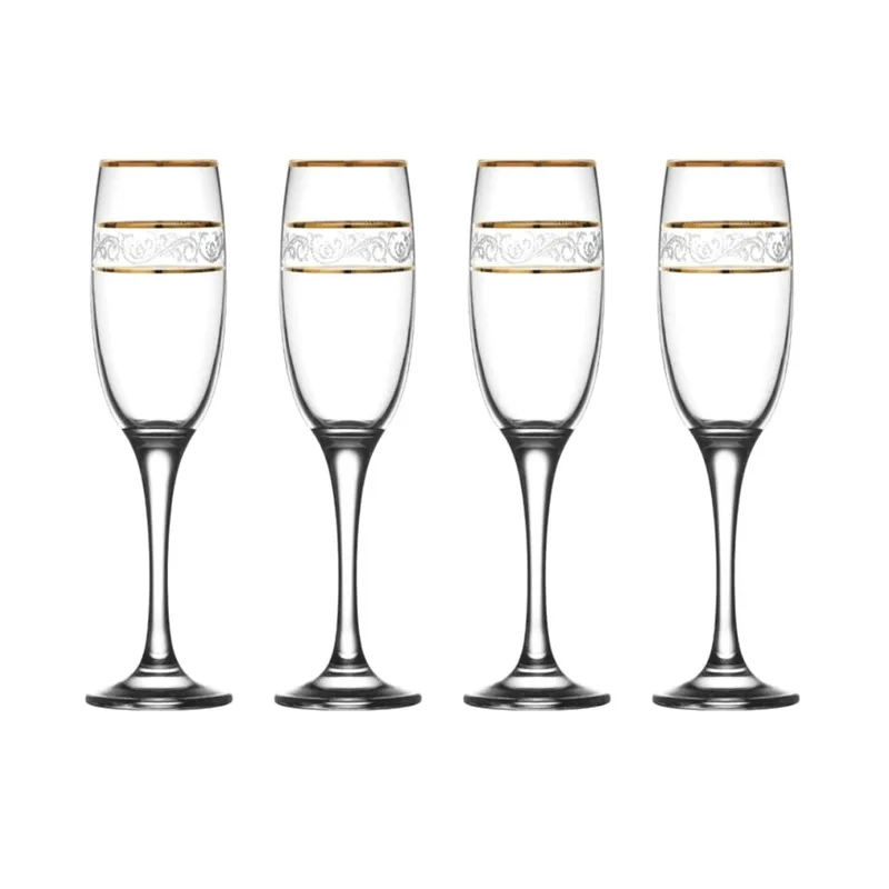 Jogo De Taças Vidro Champanhe 4 Pcs Luxo Misket Sultan 190ml