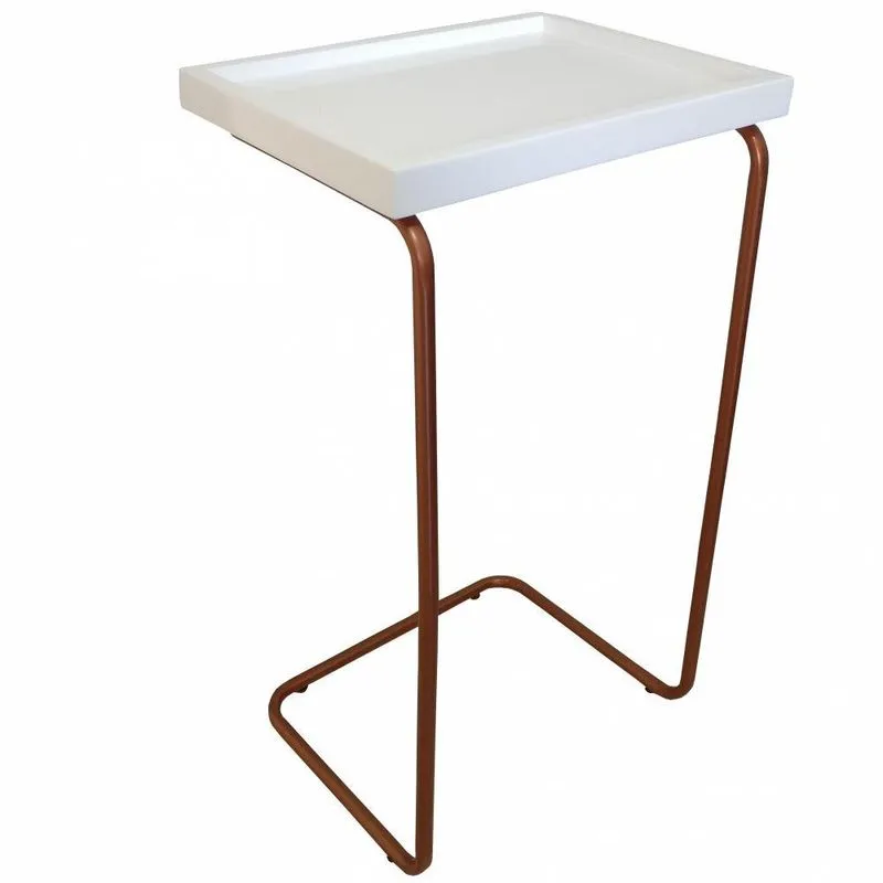 Suporte Braço De Sofá Mesa Lateral Sala Base Cobre 2031 Cor Branco