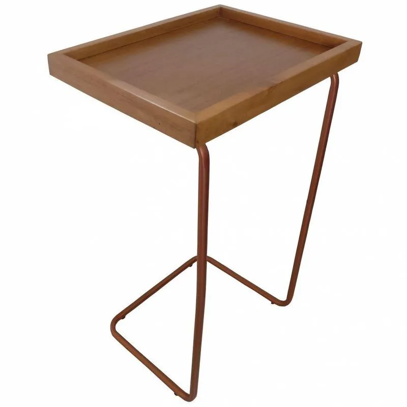 Suporte Braço De Sofá Mesa Lateral Sala Base Cobre 2031 Cor Amêndoa