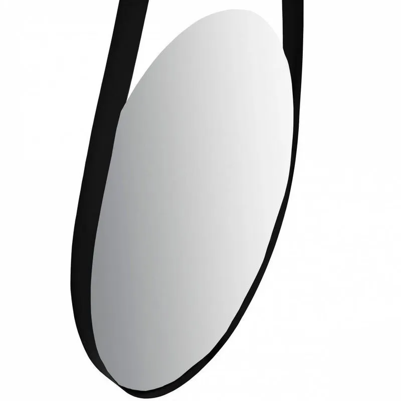 Quadro De Espelho Decorativo Pendurar Parede Tubular 50 Cm Cor Preto