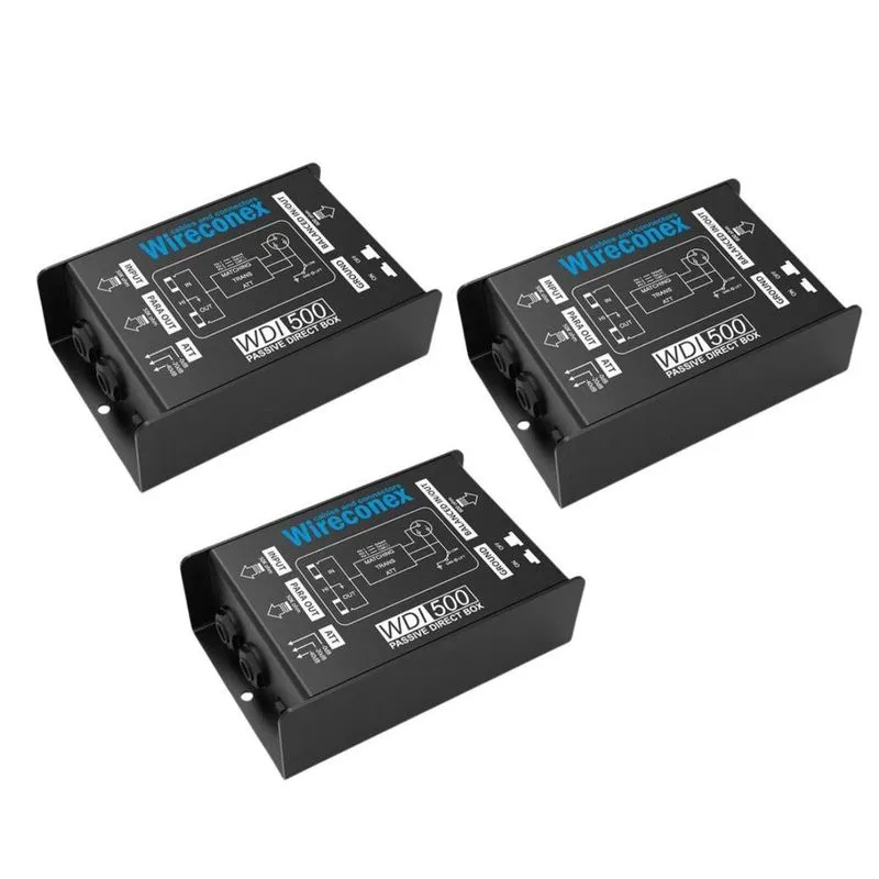 Kit 3 Direct Box Passivo Wireconex wdi 500 Casador De impedância