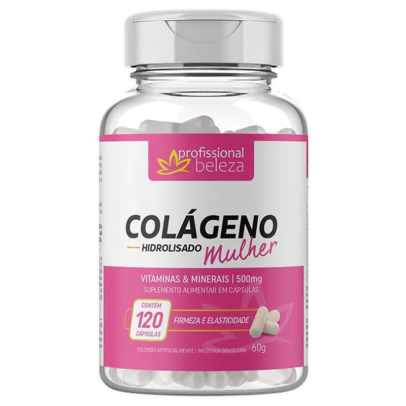 Colágeno Hidrolisado Mulher Profissional Beleza 120 Cápsulas