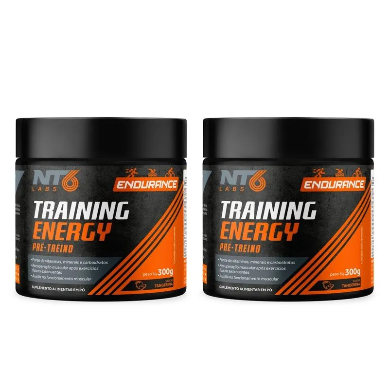 Pre Treino Training Energy Nt6 300g Sabor Tangerina 02 Potes