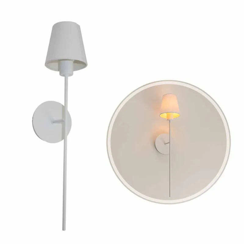 Arandela Torch Branca c/ Cúpula Branca p/ E27 Bulbo Spotline ST2930