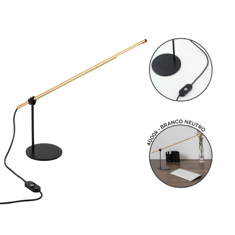 Luminária de mesa slim 3W 40CM 2012/40