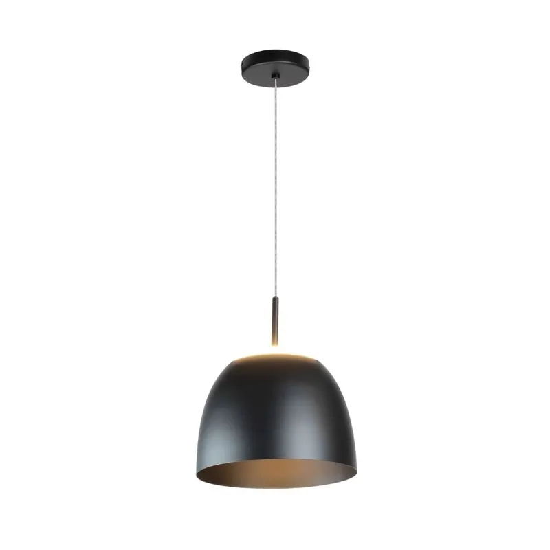 Pendente Led 12W 3000K Luz Amarela Bivolt Preta Ay128111 Helio Ayla