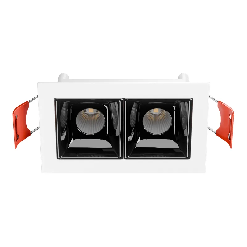 Luminária de Embutir Retangular 4W LED 3000K Luz Amarela Bivolt Branca E Preta Antiofuscante AY18032 Pandora Ayla