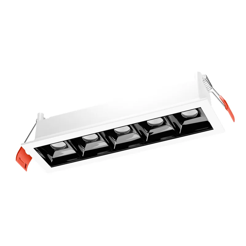 Luminária de Embutir Retangular 10W LED 3000K Luz Amarela Bivolt Branca E Preta Antiofuscante AY18035 Pandora Ayla