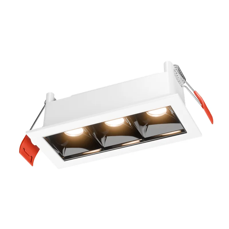 Luminária de Embutir Retangular 6W LED 3000K Luz Amarela Bivolt Branca E Preta Antiofuscante AY18033 Pandora Ayla