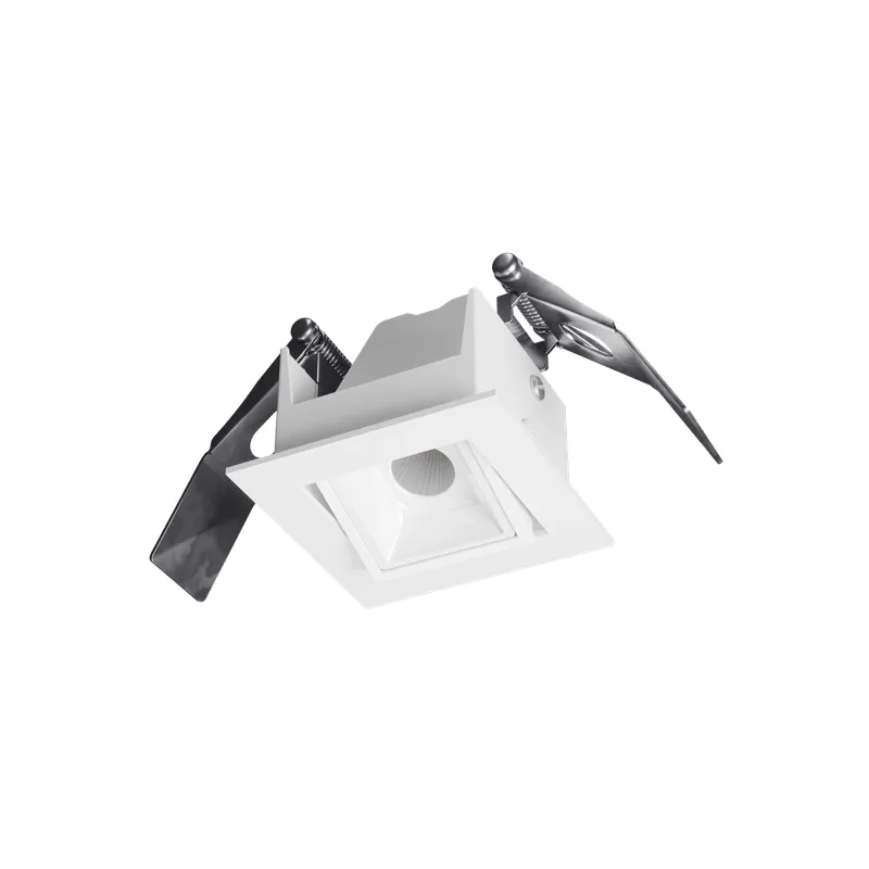 Luminária de Embutir Quadrada Direcionável 2W LED 3000K Luz Amarela Bivolt Branca Antiofuscante AY18111 Pandora Ayla
