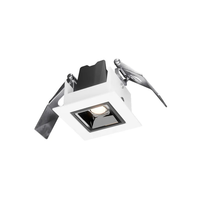 Luminária de Embutir Quadrada Direcionável 2W LED 3000K Luz Amarela Bivolt Branca E Preta Antiofuscante AY18131 Pandora Ayla
