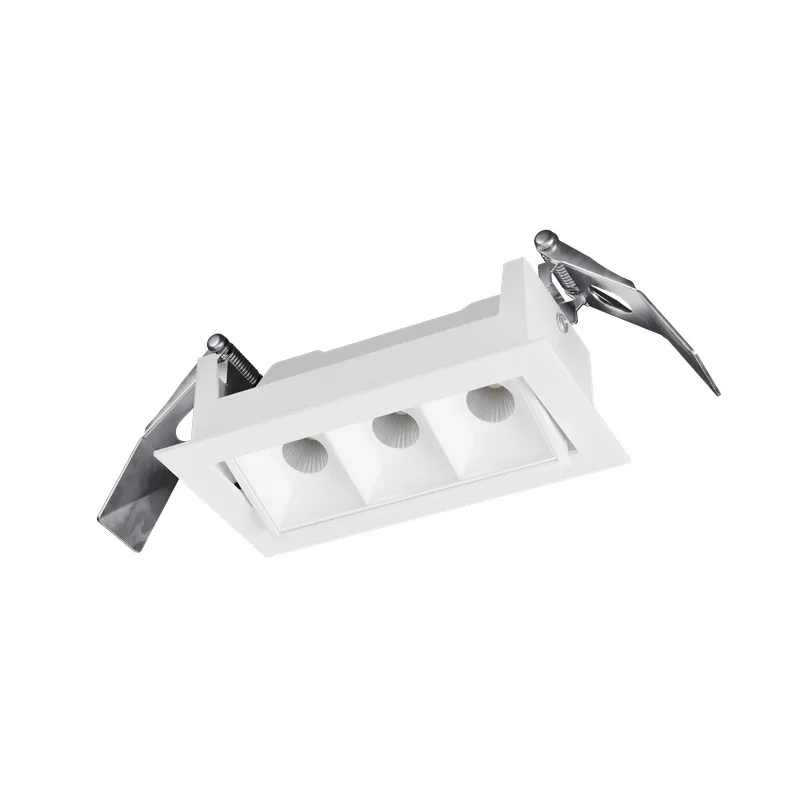 Luminária de Embutir Retangular Direcionável 6W LED 3000K Luz Amarela Bivolt Branca Antiofuscante AY18113 Pandora Ayla