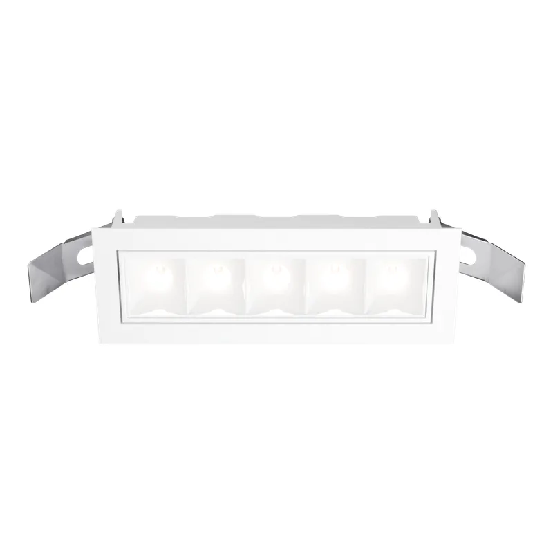 Luminária de Embutir Retangular Direcionável 10W LED 3000K Luz Amarela Bivolt Branca Antiofuscante AY18115 Pandora Ayla