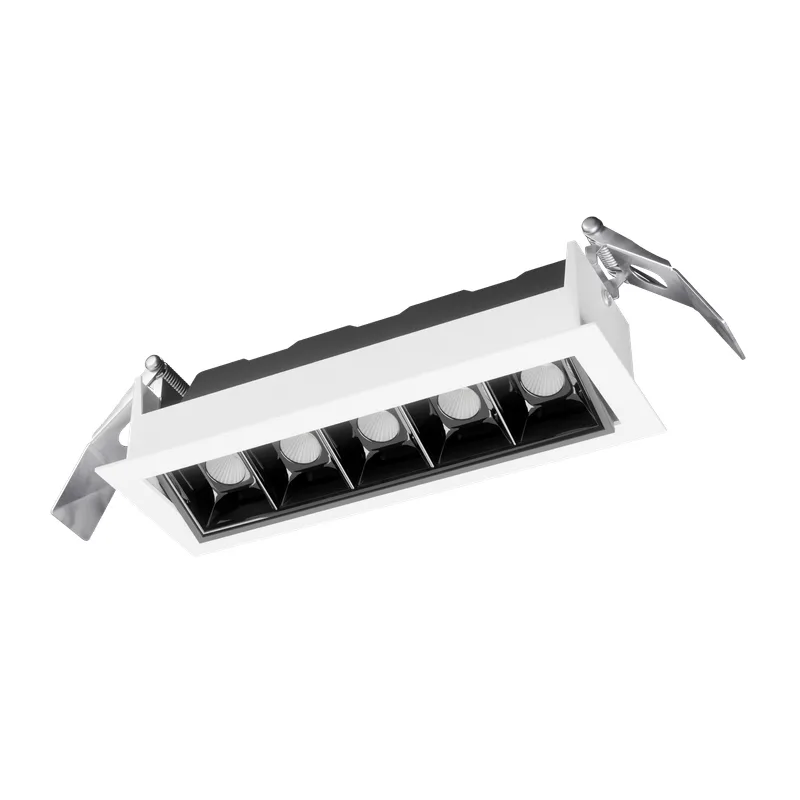 Luminária de Embutir Retangular Direcionável 10W LED 3000K Luz Amarela Bivolt Branca E Preta Antiofuscante AY18135 Pandora Ayla