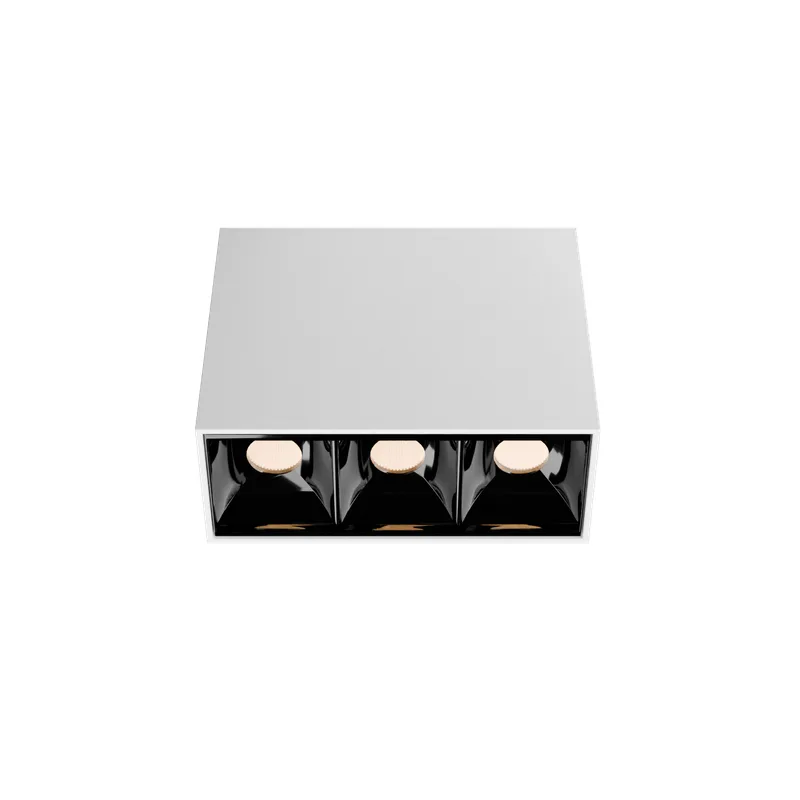 Luminária de Sobrepor Retangular 6W LED 3000K Luz Amarela Bivolt Branca E Preta Antiofuscante AY20033 Pandora Ayla